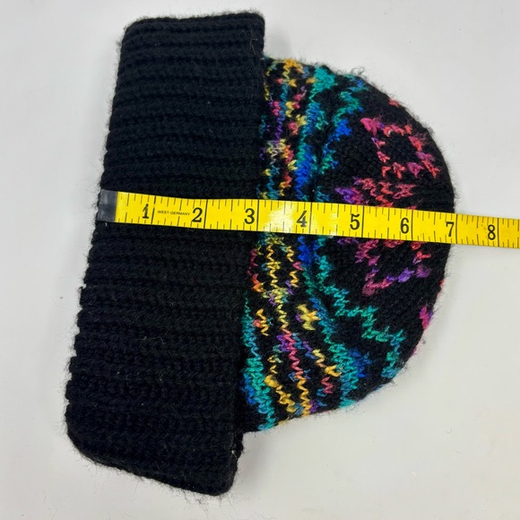 ARIS Acrylic Blend Knit Beanie Cap Fair Isle Winter Ski Hat Vintage One Size - Picture 8 of 8